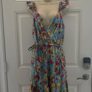 LC Lauren Conrad Blue Floral Dress
